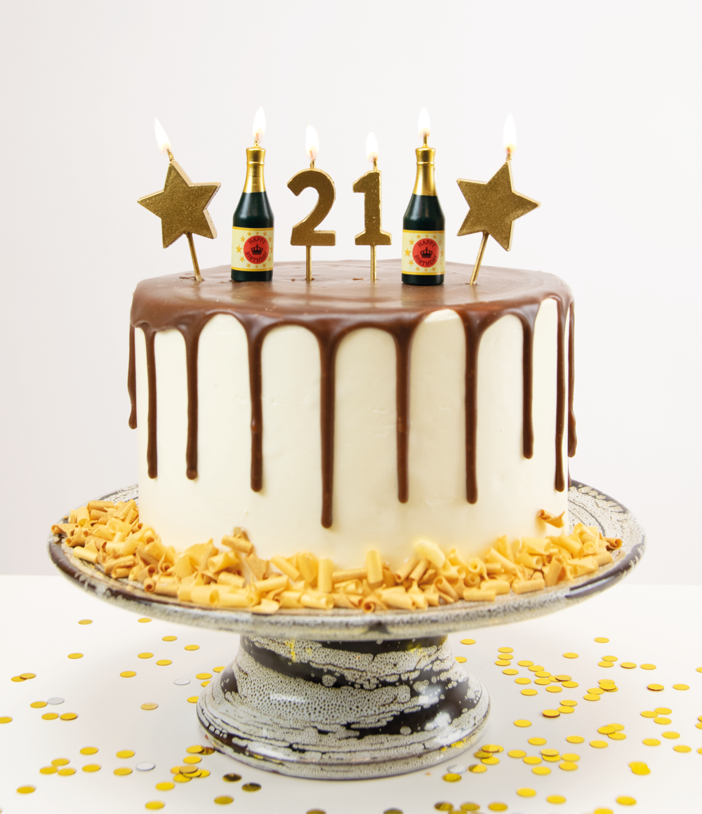 Party kaarsjes 21 jaar 10 cm