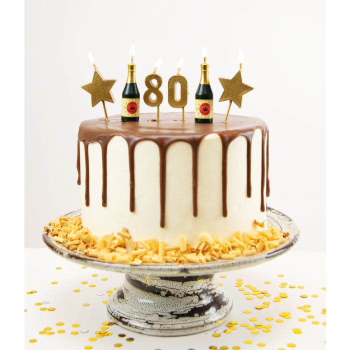 Party kaarsjes 80 jaar 10 cm