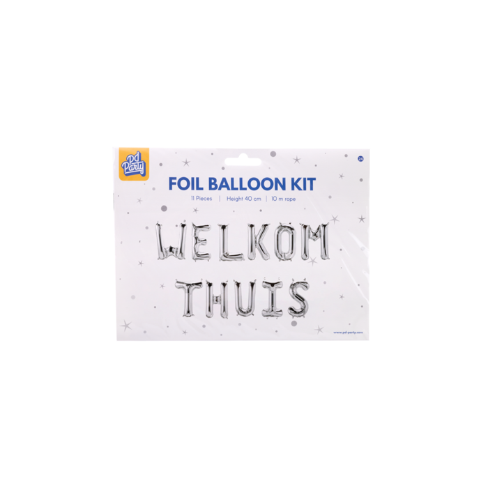 Welkom Thuis folieballonnen set goud 41cm
