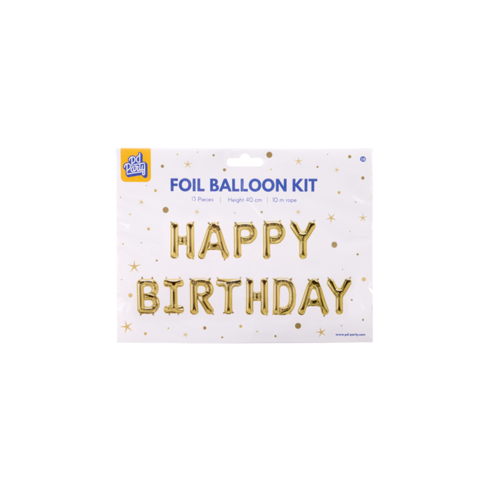 Happy Birthday folieballonnen set goud 41cm