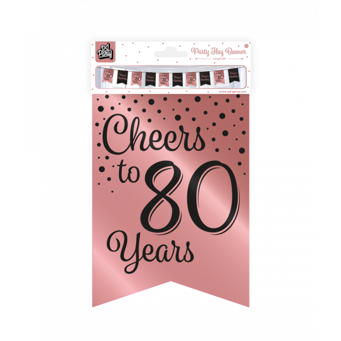Slinger 80 Jaar Roze/Zwart 6m