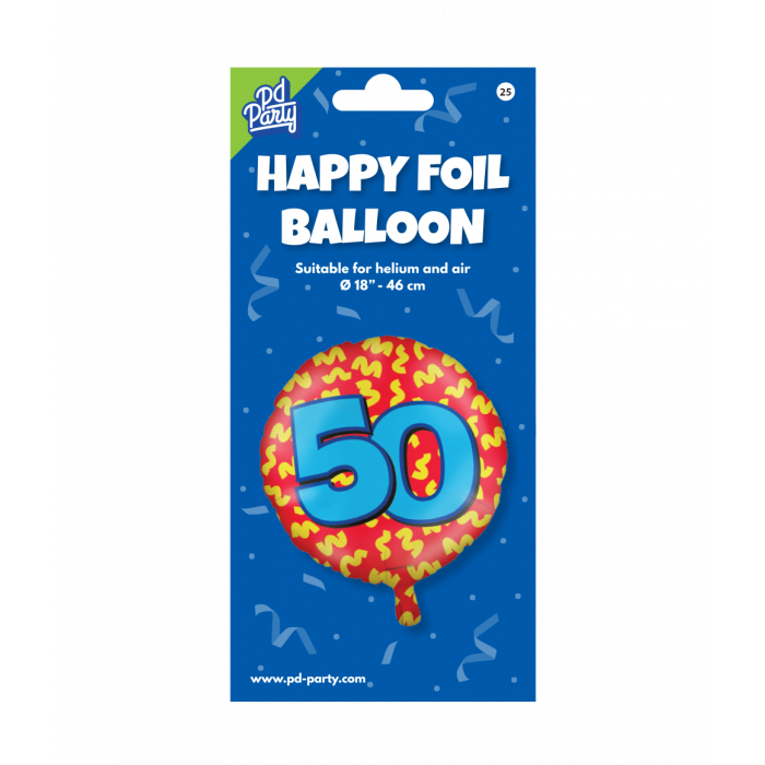 Helium ballon 50 jaar party 45cm