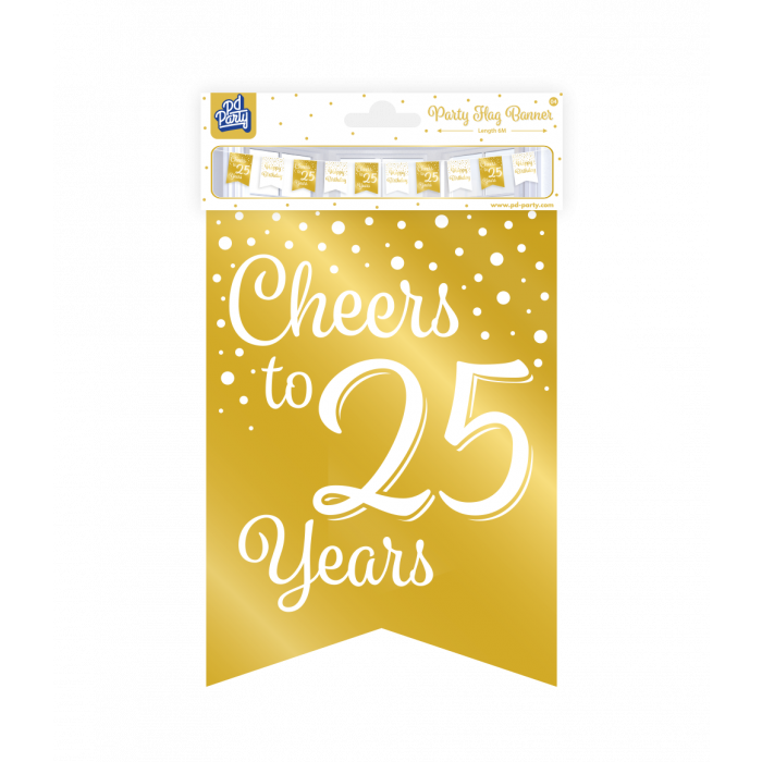 Slinger 25 Jaar Goud/Wit 6m