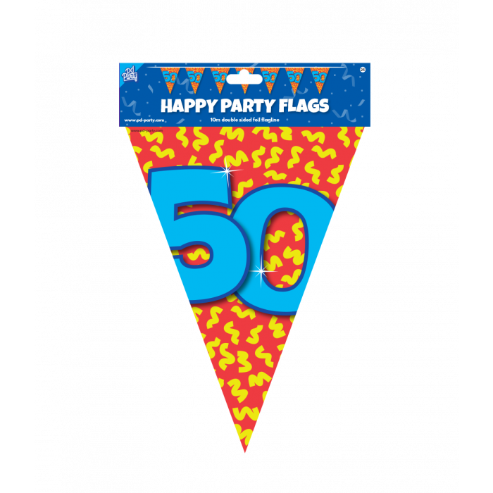 Vlaggenlijn Slinger 50 jaar Party 10 m
