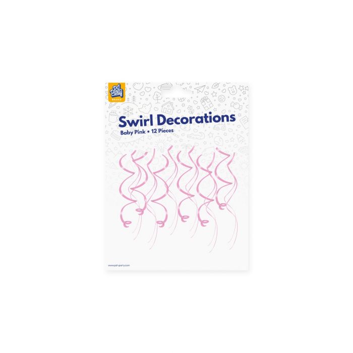 Swirl Hangdecoratie Roze 70cm 12st
