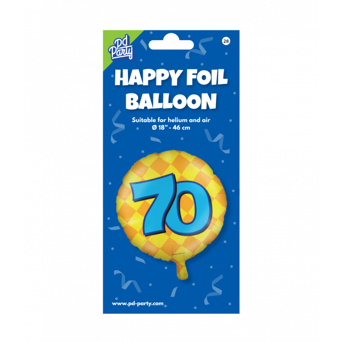 Helium ballon 70 jaar party 45cm