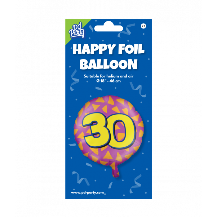 Helium ballon 30 jaar party 45cm