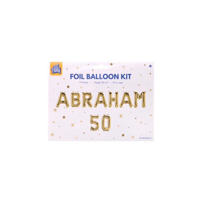 Abraham 50 folieballonnen set goud 41cm