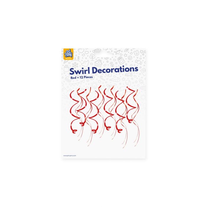 Swirl Hangdecoratie Rood 70cm 12st