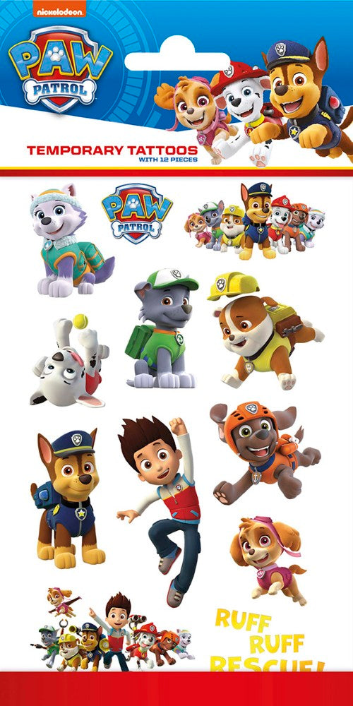 Paw Patrol Tattoos 12 Stuks