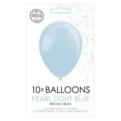Ballonnen Pearl Lichtblauw 30cm 10st