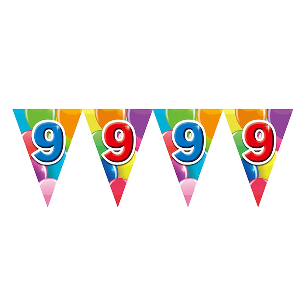 9 Jaar Vlaggenlijn Ballonnen 10m