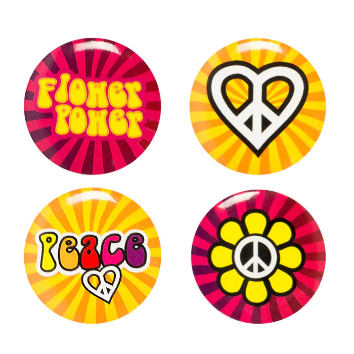 Hippie Buttons Peace - 4st
