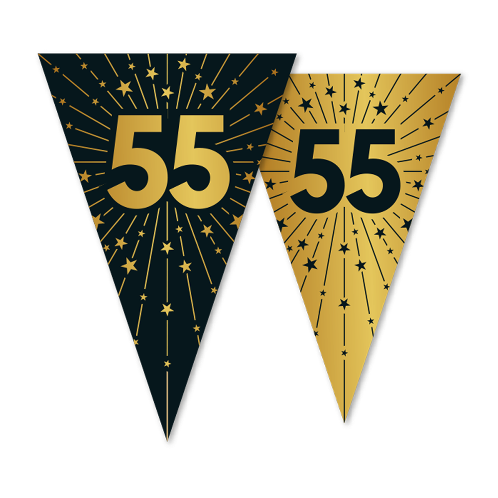 Vlaggenlijn 55 Jaar Zwart Goud 10m