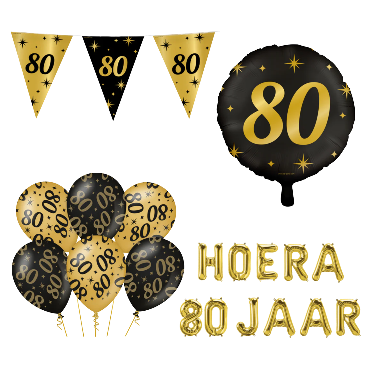 80 Jaar Versiering Pakket Classy 9-Delig