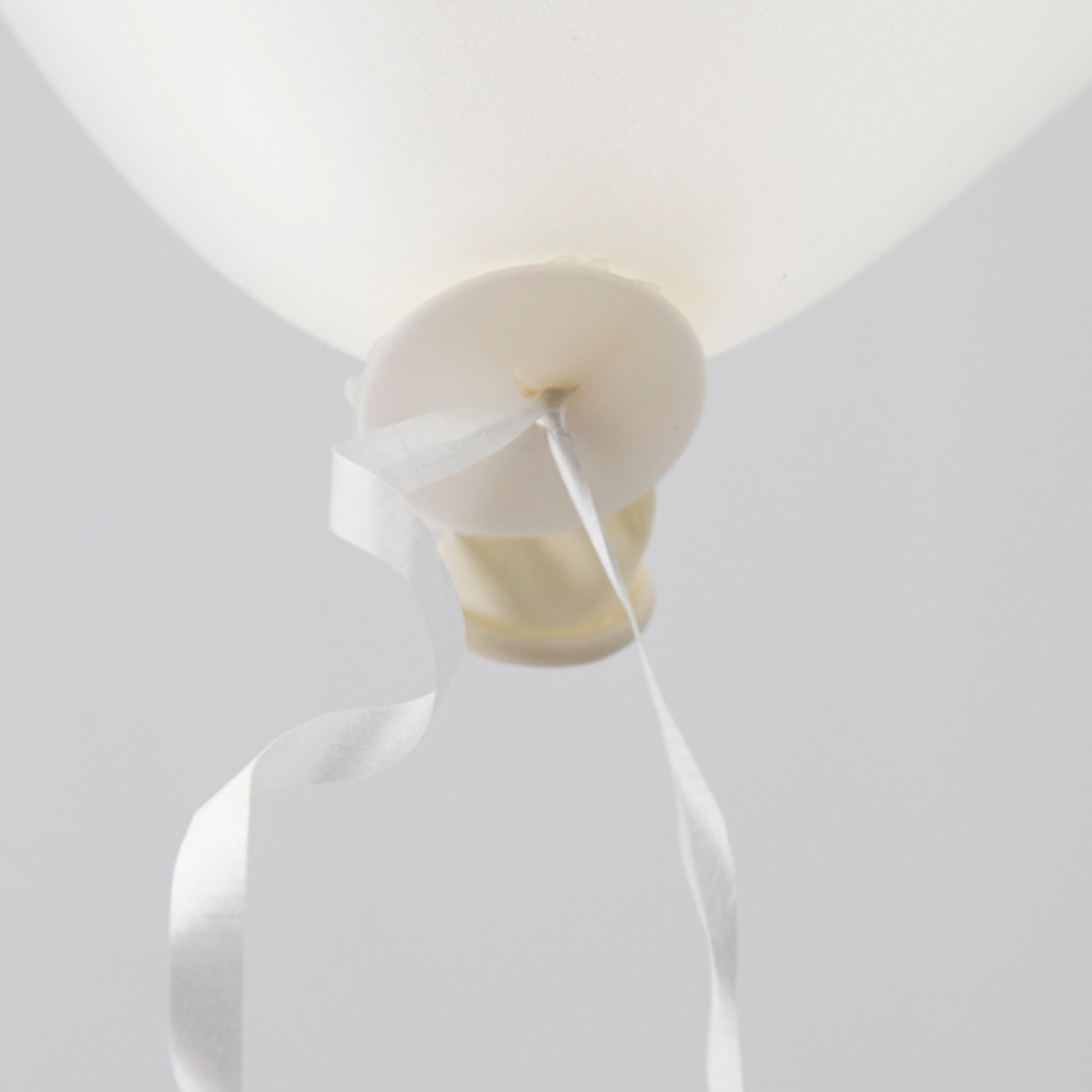 Ballon Snelsluiters Wit met Lint 100 Stuks