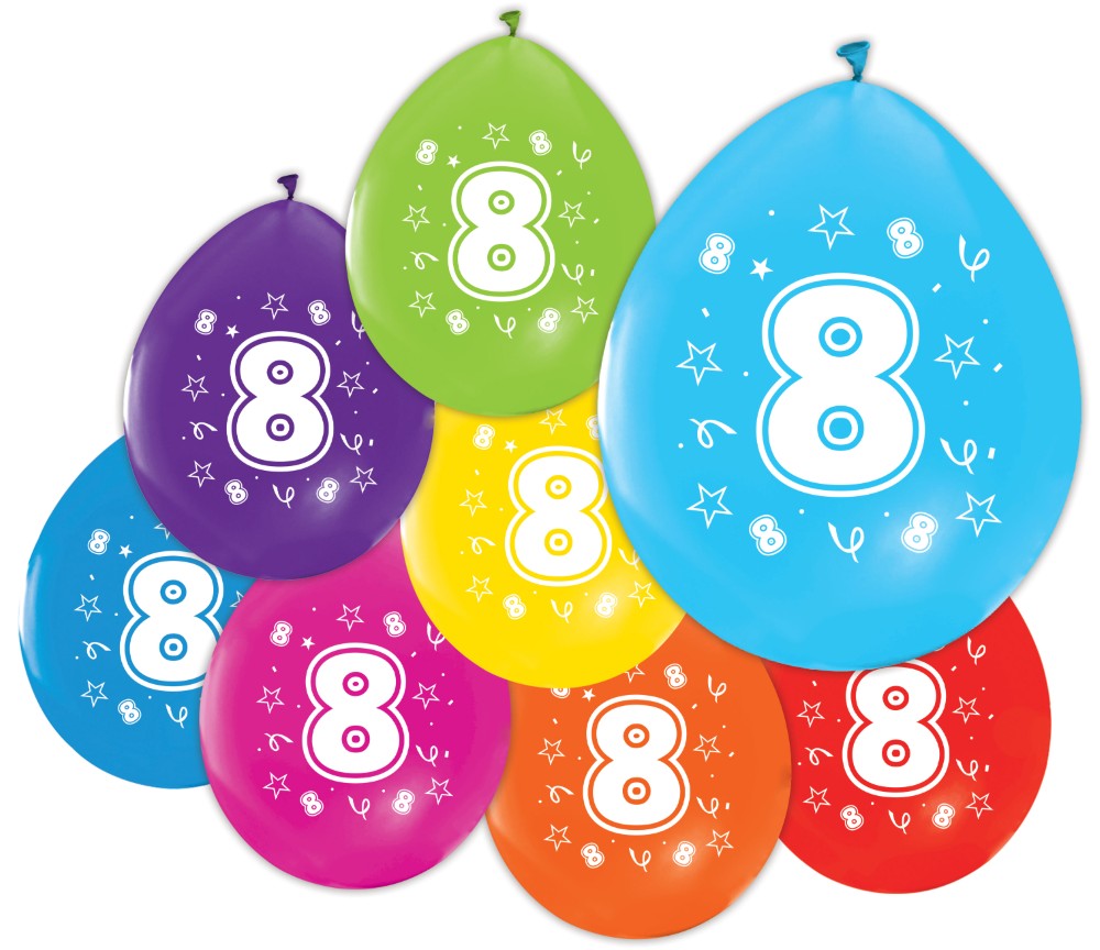 8 Jaar Ballonnen 31cm 8st