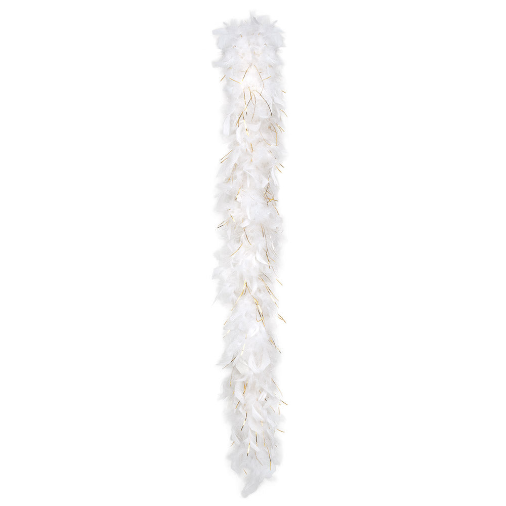 witte boa met gouden tinsel 1,80m