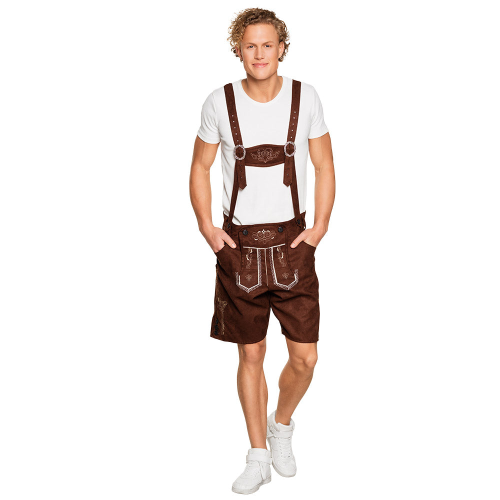Lederhose Heren Kort L/XL – Oktoberfest Lederhosen – Beierse Tiroler Broek – Heren Kostuum
