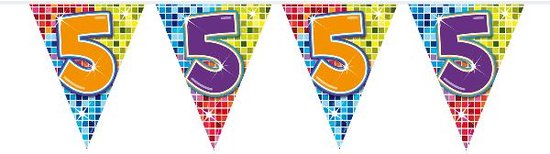 Vlaggenlijn Birthday Blocks 5 Jaar - 6 meter