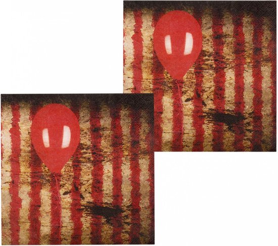 Servetten Horrorclown 33cm 12st