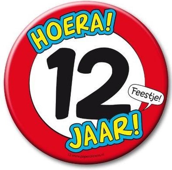 12 Jaar button XL
