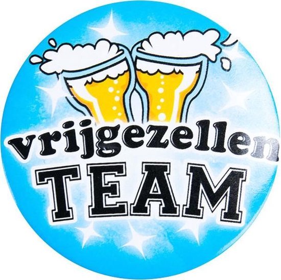 vrijgezellen button blauw