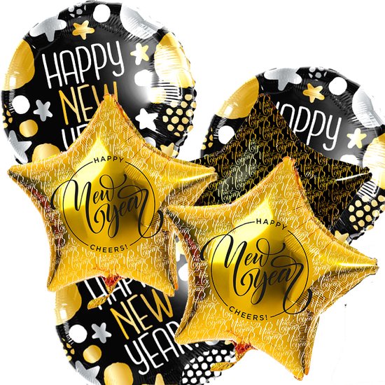 Folieballonnen set 6 stuks Happy new year