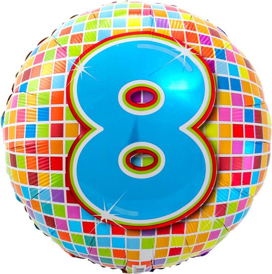 Folieballon 8 Jaar 45cm