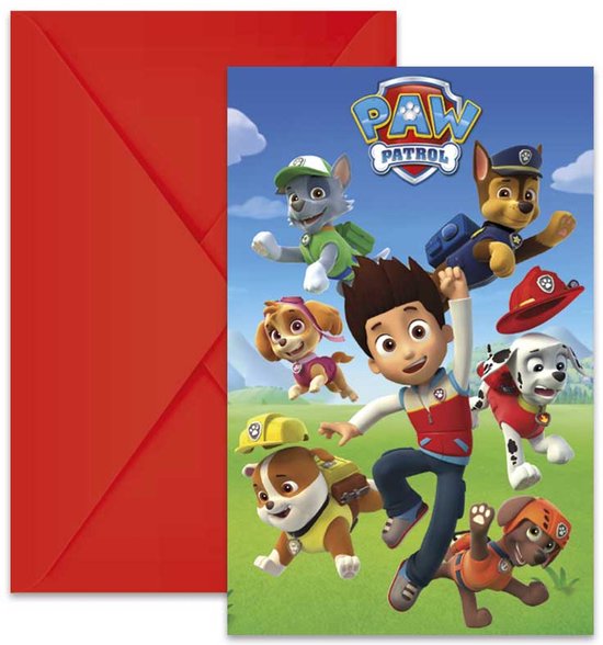 Paw Patrol Uitnodigingen 6 Stuks