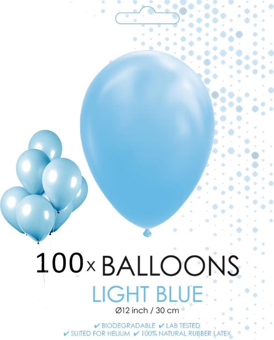 Ballonnen lichtblauw 30cm 100st