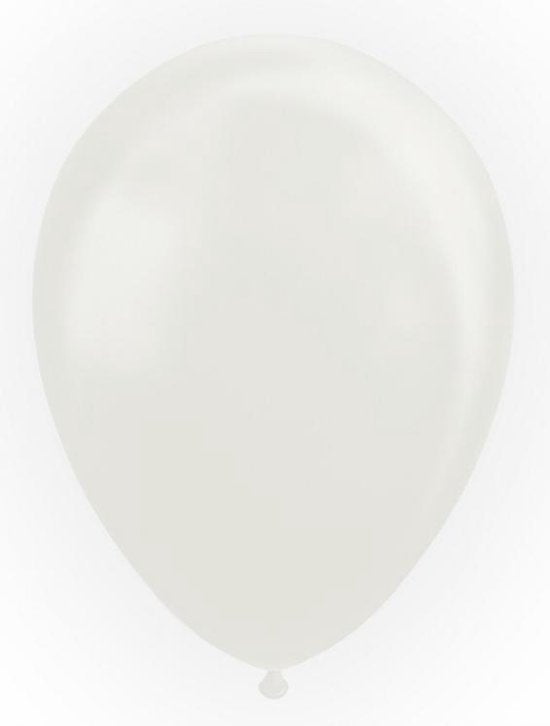 Witte ballonnen Parelmoer metallic 30cm 50st