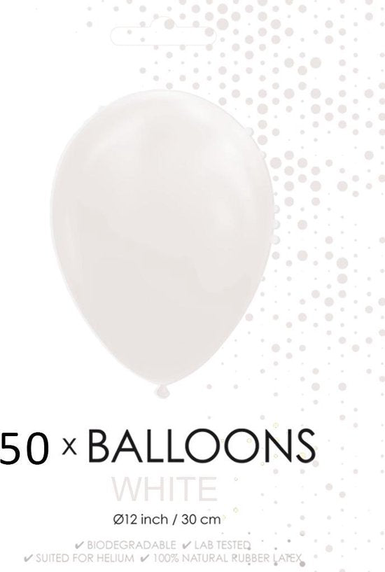 Witte Ballonnen 30cm 50st