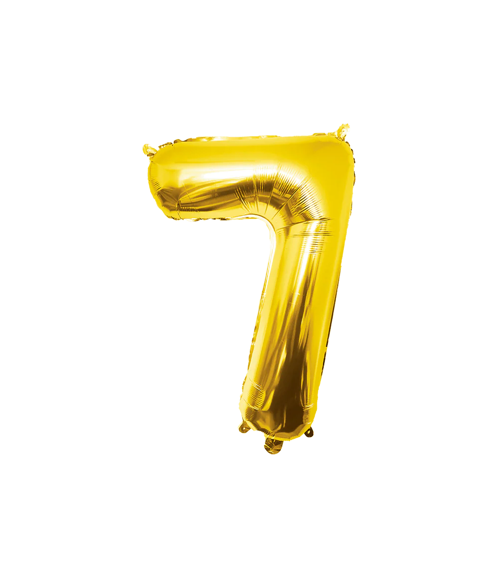 Folieballon 7 Jaar Goud 40 cm