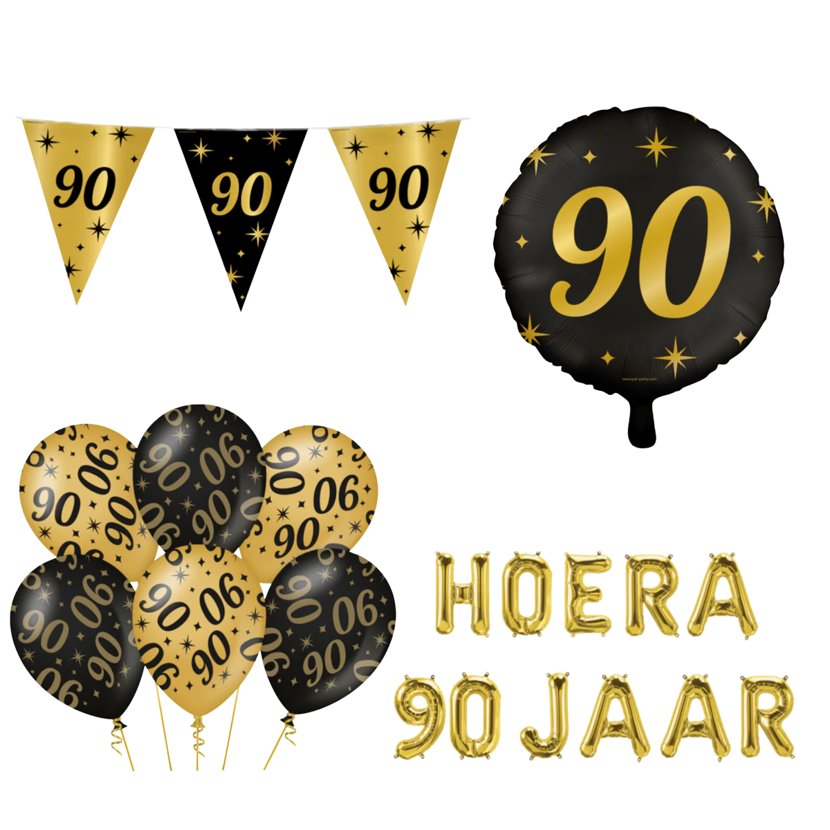 90 Jaar Versiering Pakket Classy 9-Delig