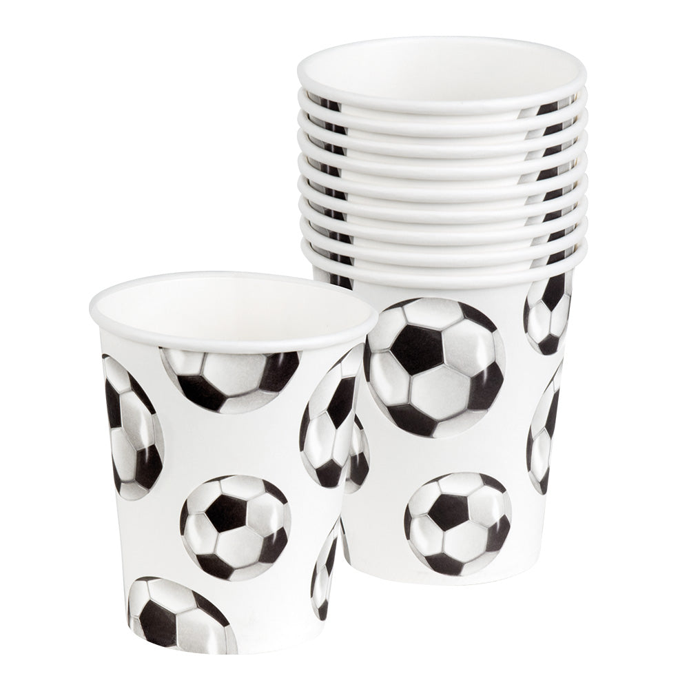 Voetbal Bekers 250 ml – 10 Stuks – Papieren Feestbekers – Voetbalfeest EK & WK