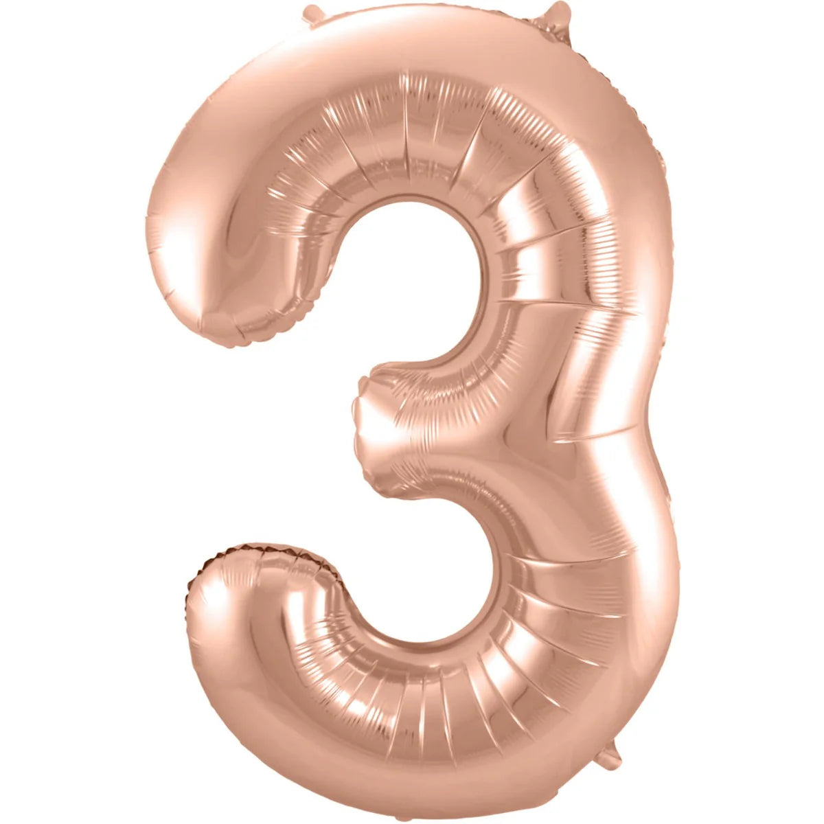 Folieballon 3 Jaar Roségoud XL 86 cm