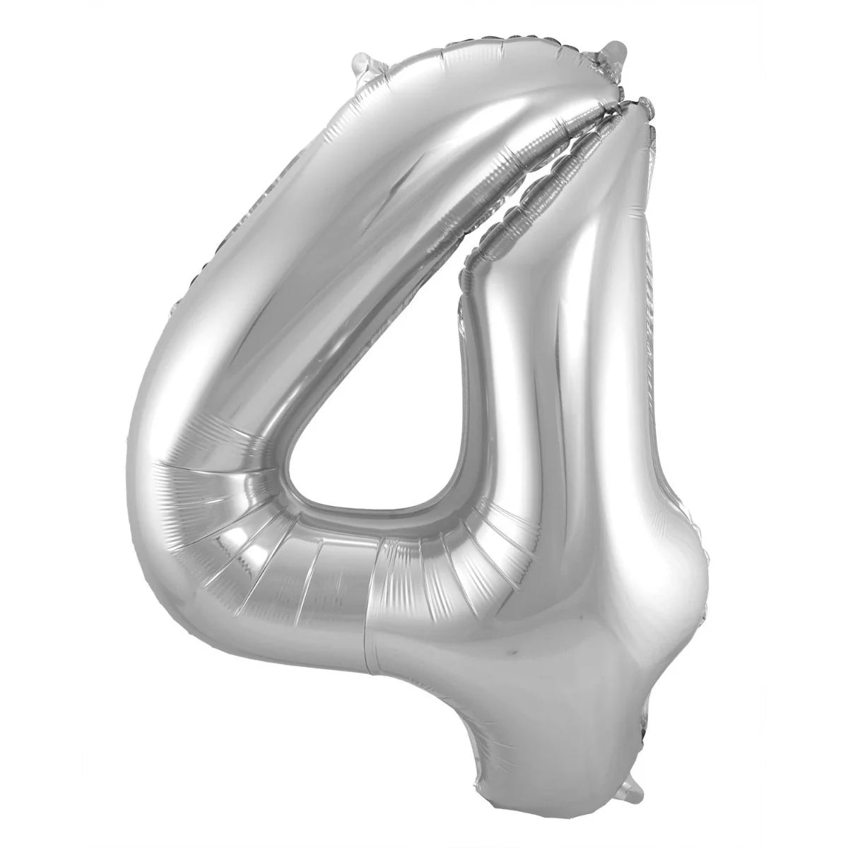 Folieballon 4 Jaar Zilver XL 86 cm