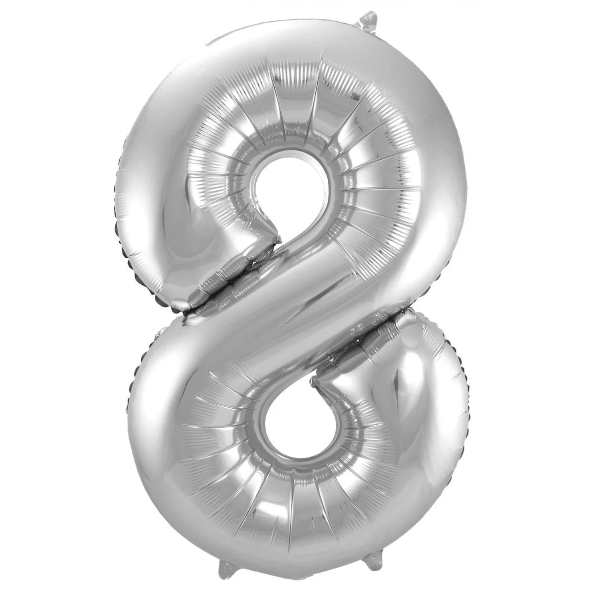 Folieballon 8 Jaar Zilver XL 86 cm