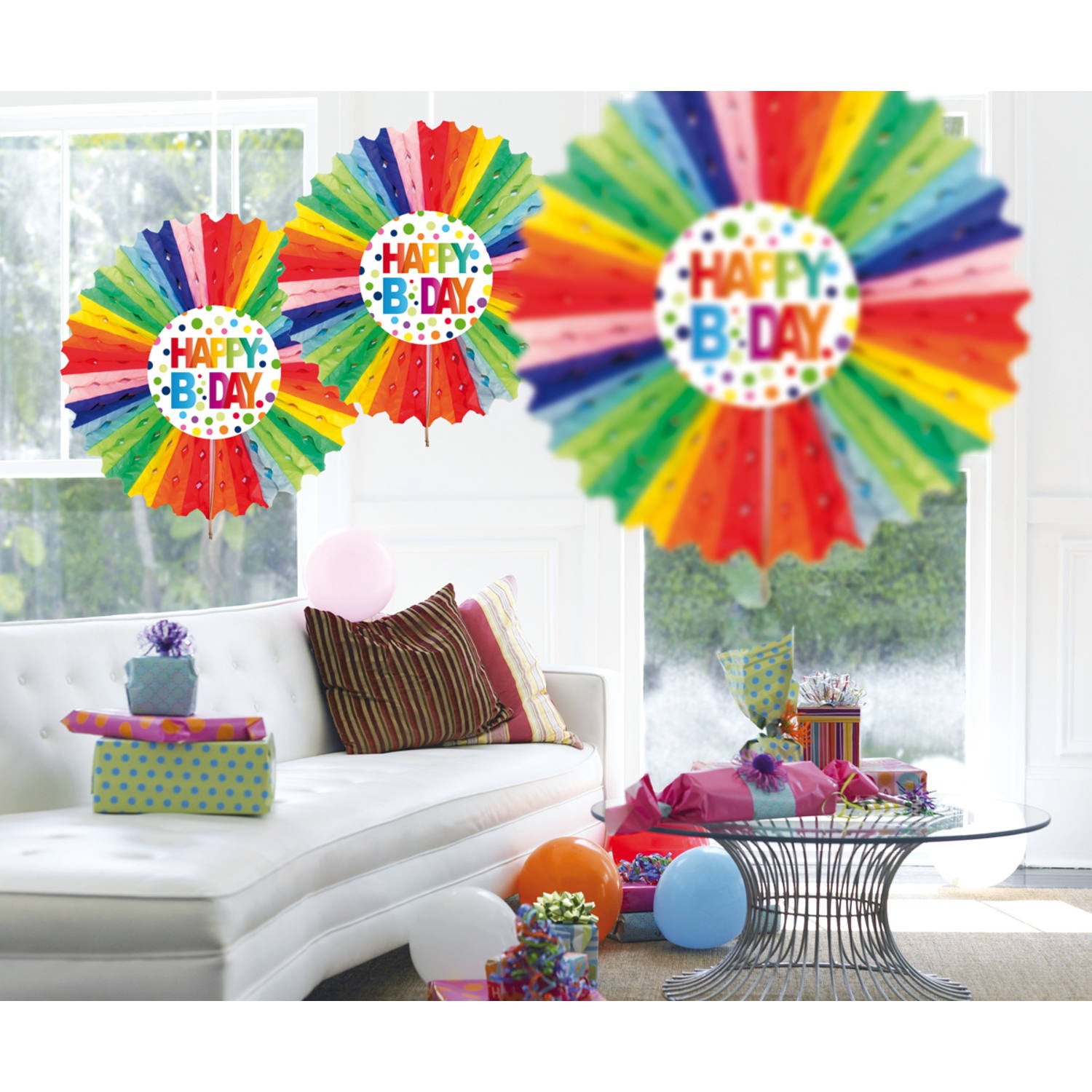 Happy Bday Stippen Honeycomb - 30cm