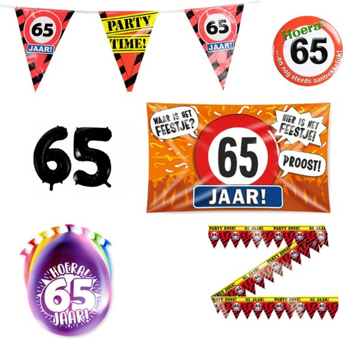 65 jaar versiering pakket XL 14-delig