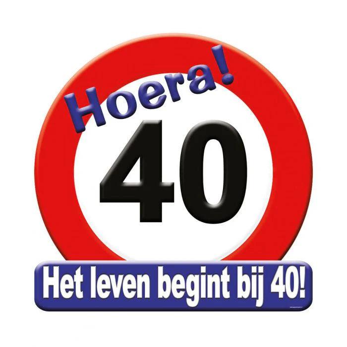 Huldeschild Verkeersbord 40 Jaar 50 cm