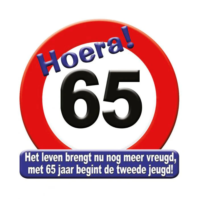 Huldeschild Verkeersbord 65 Jaar 50 cm