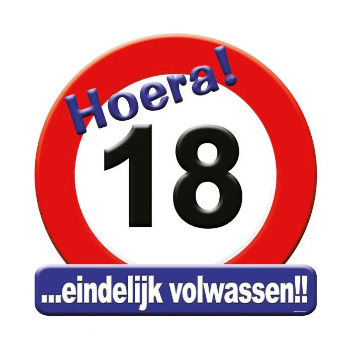 Huldeschild Verkeersbord 18 Jaar 50 cm