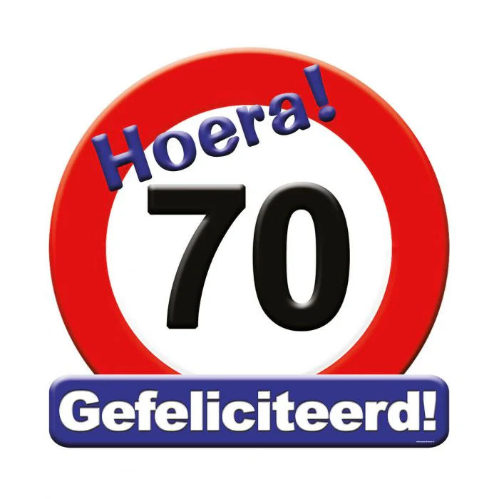 Huldeschild Verkeersbord 70 Jaar 50 cm