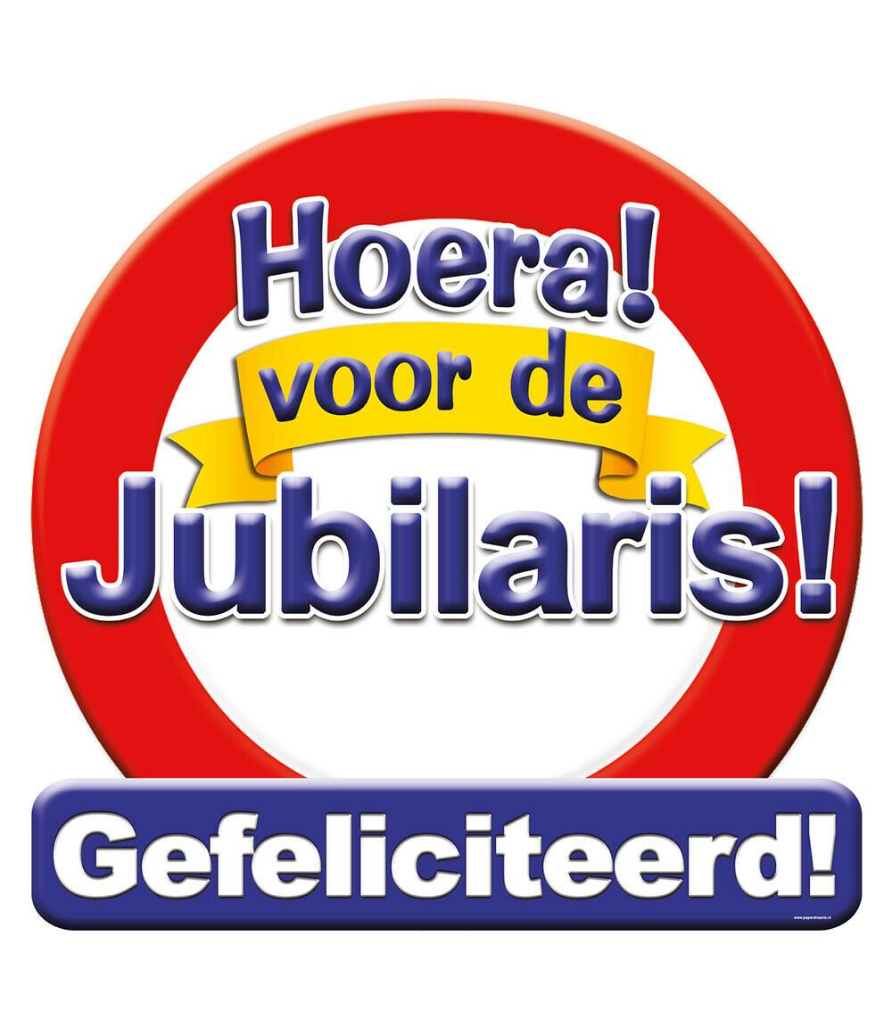 Huldeschild Hoera voor de Jubilaris 50cm
