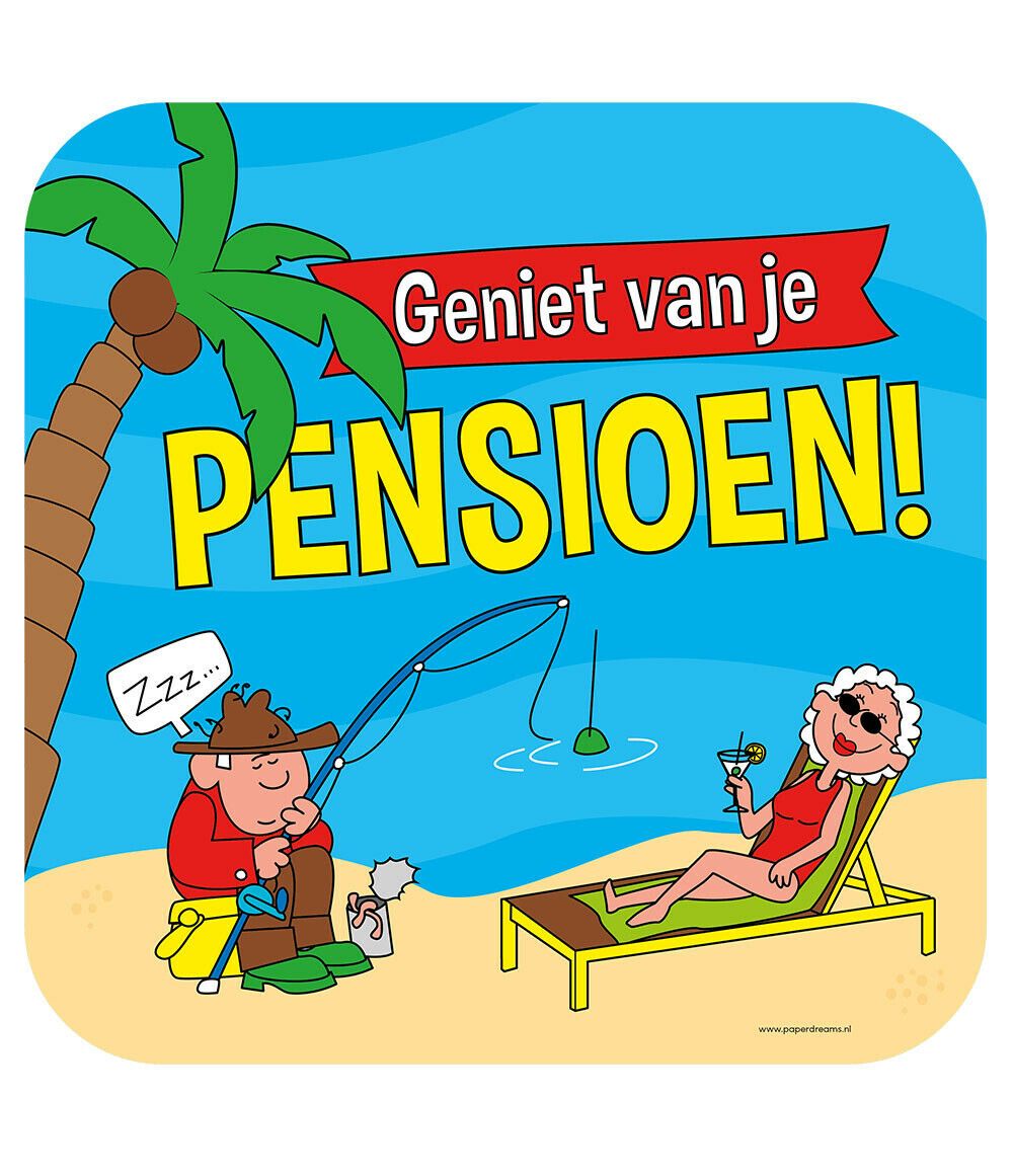 Huldeschild Cartoon Pensioen 50cm