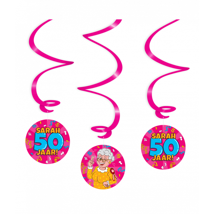 Swirl Decoraties Sarah 50 Jaar 14cm 3st