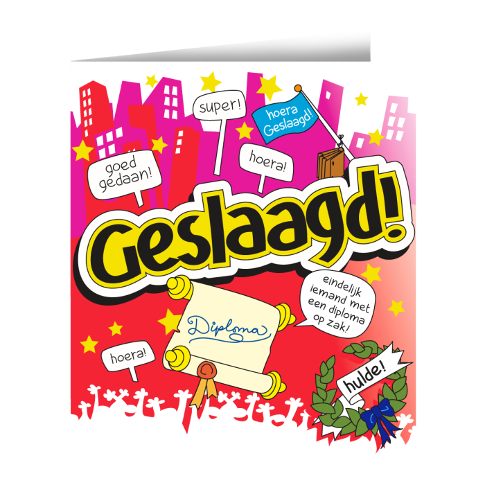 Wenskaart Geslaagd