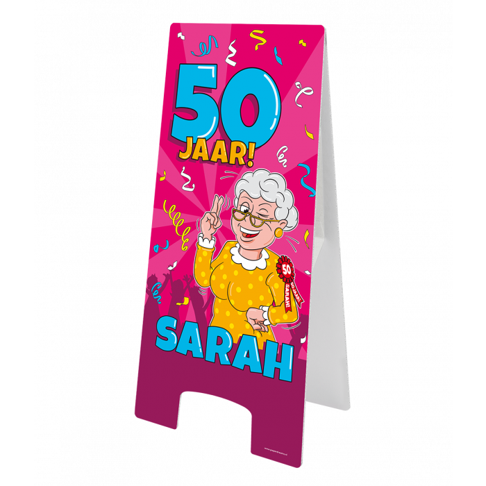 Warning Sign Sarah 50 Jaar 58cm